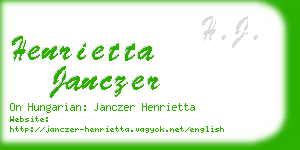 henrietta janczer business card